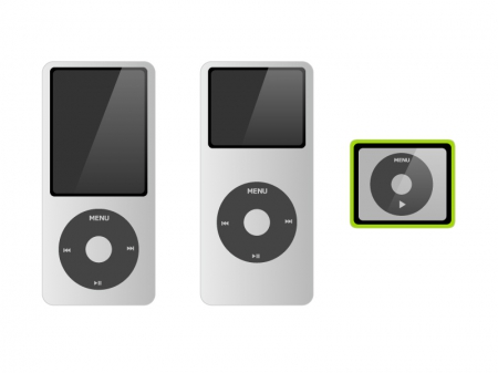 音楽（ミュージック）プレイヤー（iPod nano風）イラスト素材　無料ダウンロード