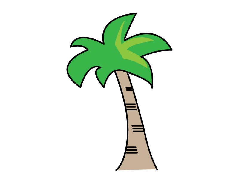 椰子の木（ヤシの木）イラスト03　無料イラスト素材