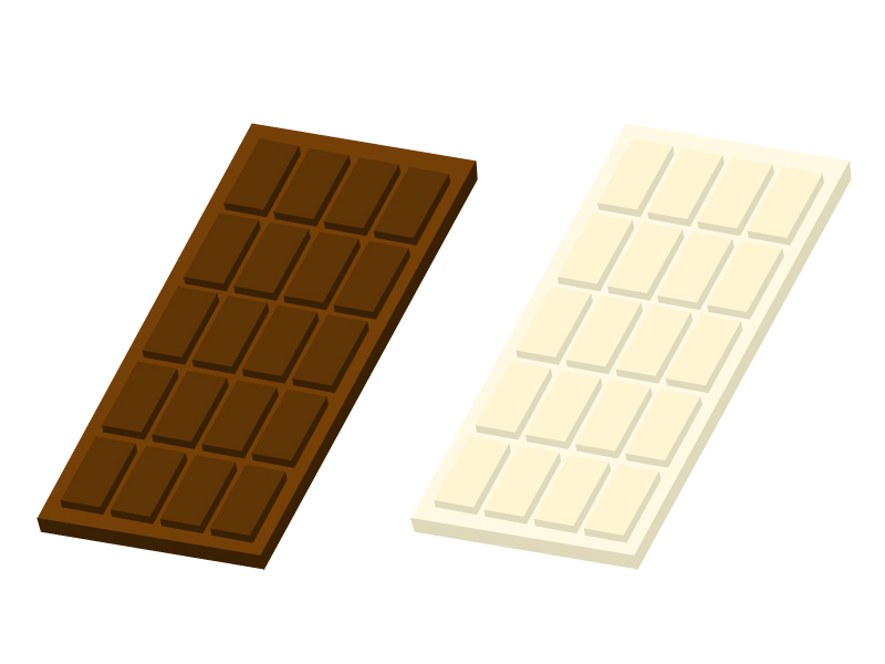 チョコレート・板チョコイラスト素材01　無料ダウンロード