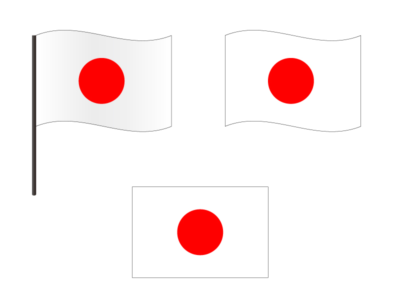 日本国旗・日の丸旗イラスト素材　無料ダウンロード