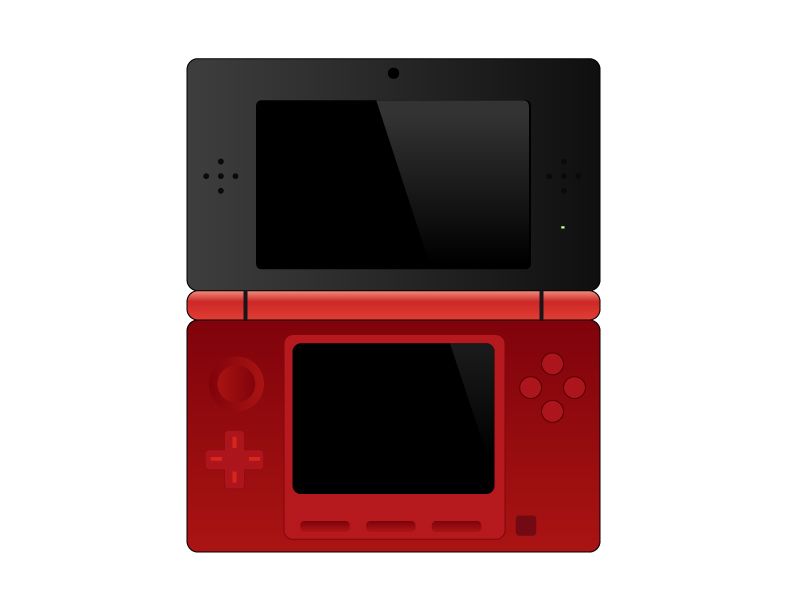 ゲーム機（3DS風）イラスト素材　無料ダウンロード