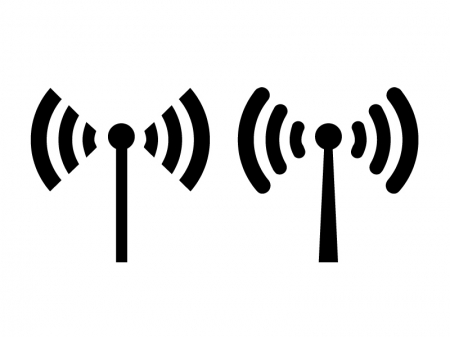 無線・電波・アンテナシルエットイラスト素材01　無料ダウンロード