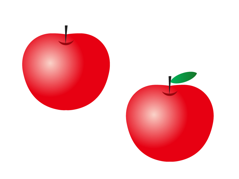 りんご（林檎）・果物イラスト素材01　無料ダウンロード