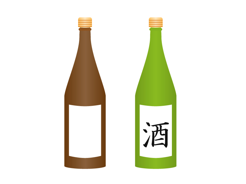 日本酒・一升瓶イラスト素材　無料ダウンロード