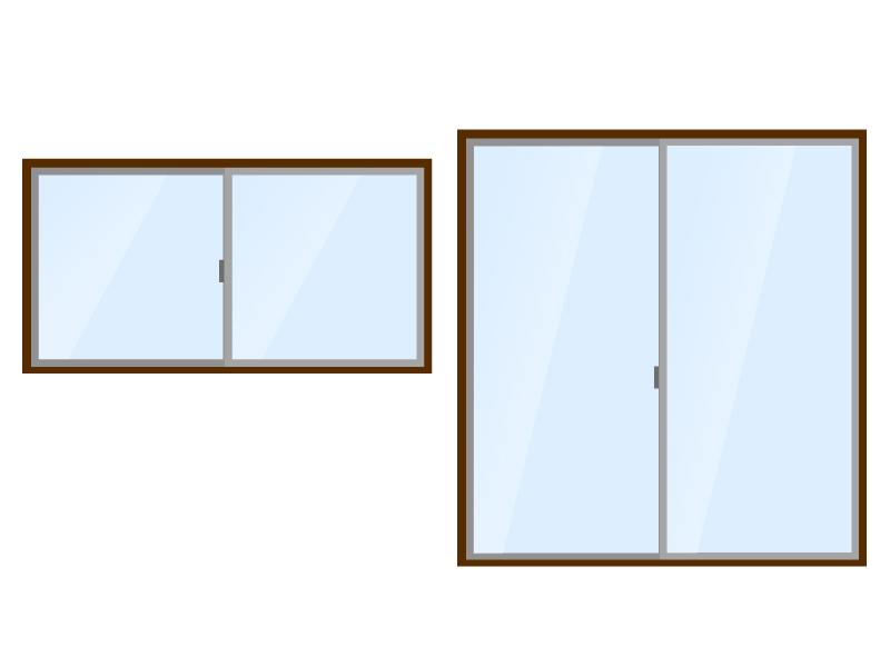 サッシ・窓・ガラスイラスト素材　無料ダウンロード