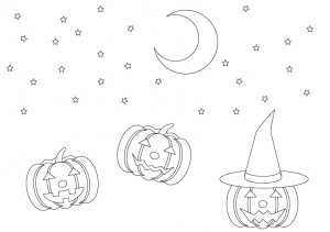 ぬりえ素材 ハロウィン イラスト無料 かわいいテンプレート