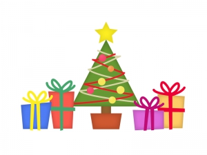 クリスマスツリーとプレゼントのイラスト素材 イラスト無料