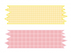 黄色とピンク色のマスキングテープのイラスト素材 イラスト無料