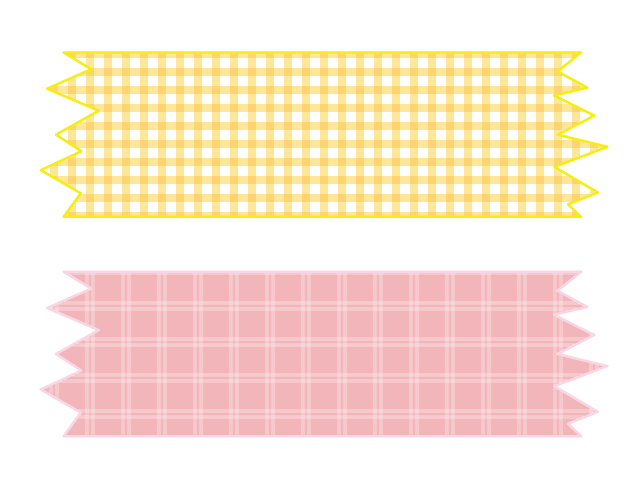 黄色とピンク色のマスキングテープのイラスト素材