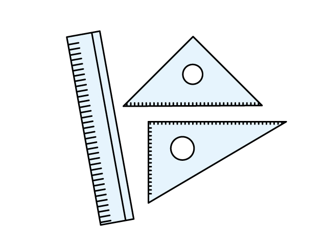 物差し 定規 と三角定規セット 文房具のイラスト素材 イラスト無料 かわいいテンプレート