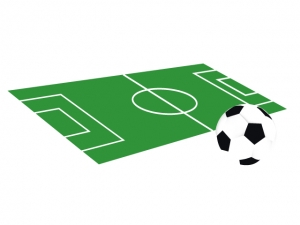 サッカーボールとグラウンドのイラスト素材 イラスト無料 かわいいテンプレート