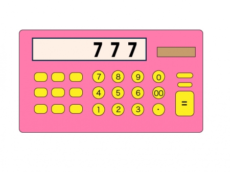 ピンク色の電卓・計算機のイラスト素材