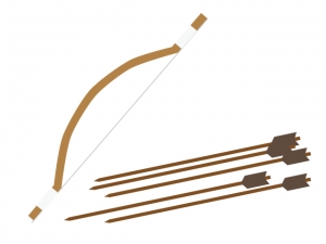 弓と矢のイラスト素材 | イラスト無料・かわいいテンプレート