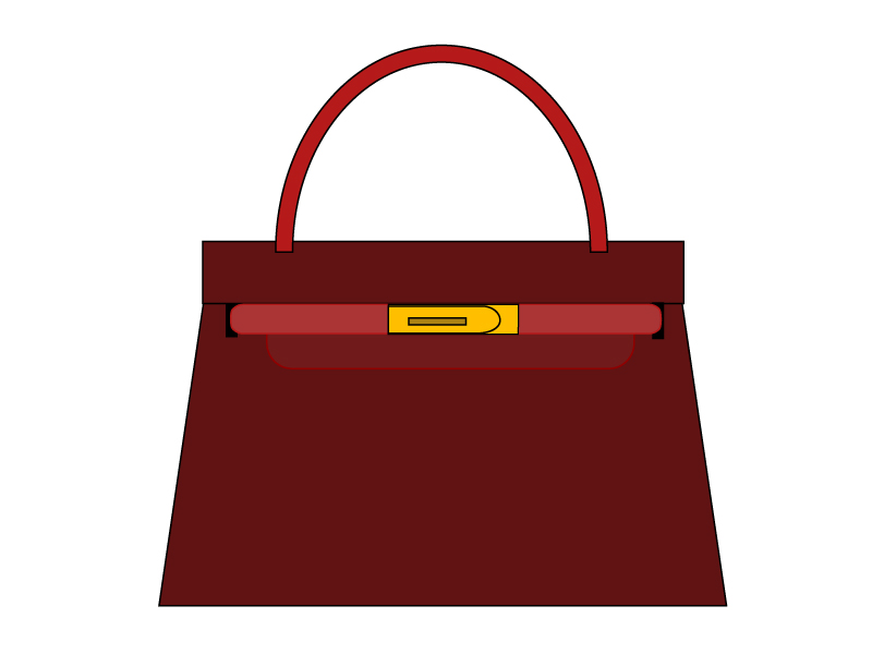 茶色い女性用バッグのイラスト素材