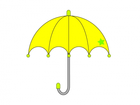 黄色い傘・梅雨イラスト素材