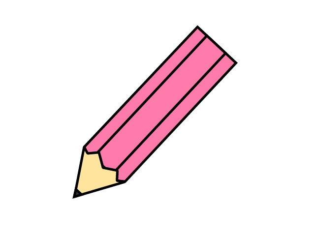 ピンク色の鉛筆のイラスト素材