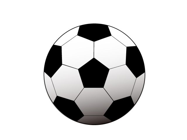 白と黒のシンプルなサッカーボールのイラスト素材