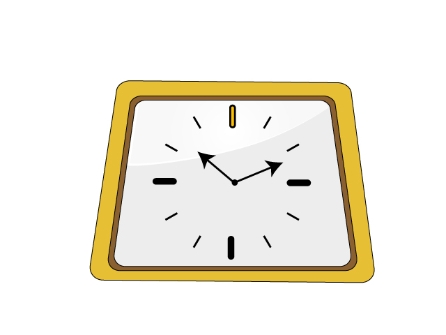 黄色い掛け時計のイラスト素材