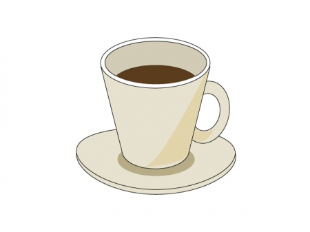 コーヒーが入ったコーヒーカップのイラスト素材