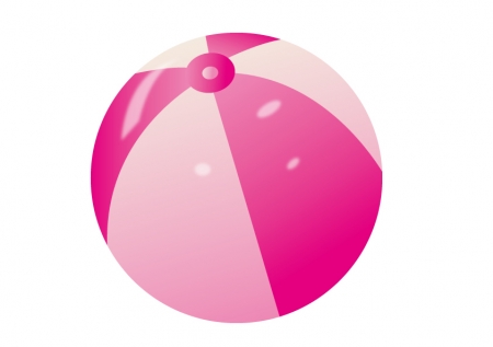 ピンク色のビーチボールのイラスト素材