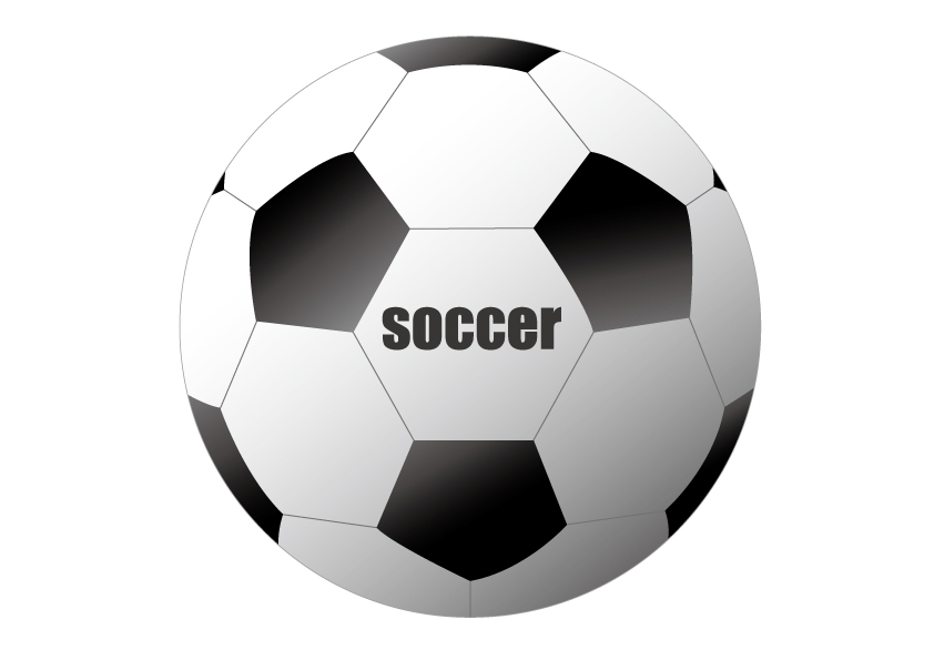 白と黒のシンプルなサッカーボールのイラスト素材02 イラスト無料・かわいいテンプレート