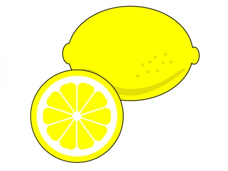 カットしたレモンのイラスト素材