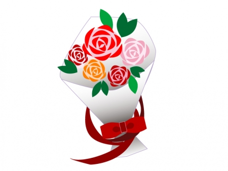 バラの花束のイラスト素材