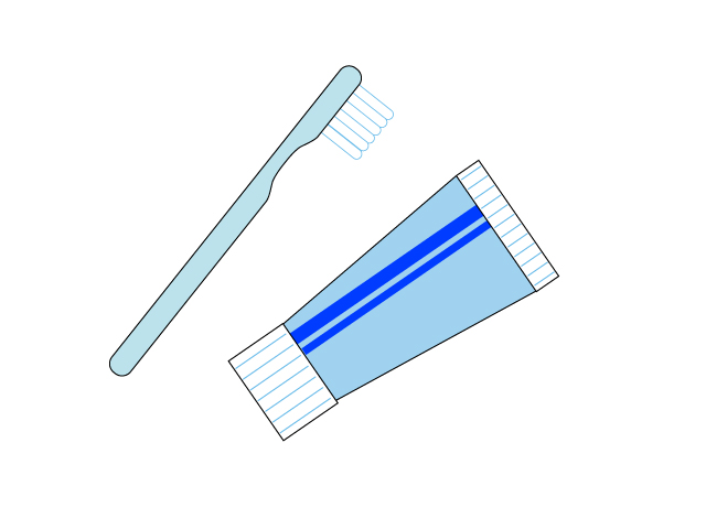 歯ブラシと歯磨き粉のイラスト素材