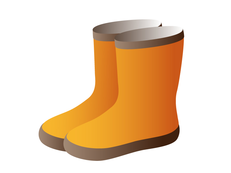 オレンジ色の長靴のイラスト素材