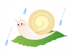 カタツムリと梅雨のイラスト素材 イラスト無料 かわいいテンプレート