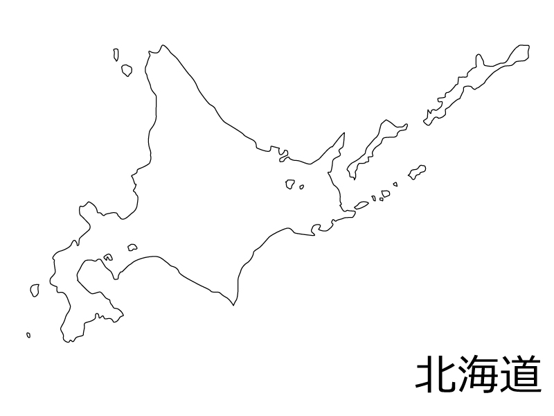 北海道の白地図のイラスト素材