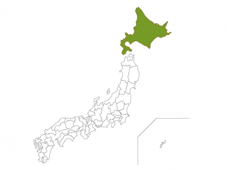 日本地図と北海道のイラスト