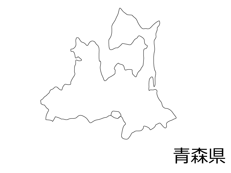 青森県の白地図のイラスト素材
