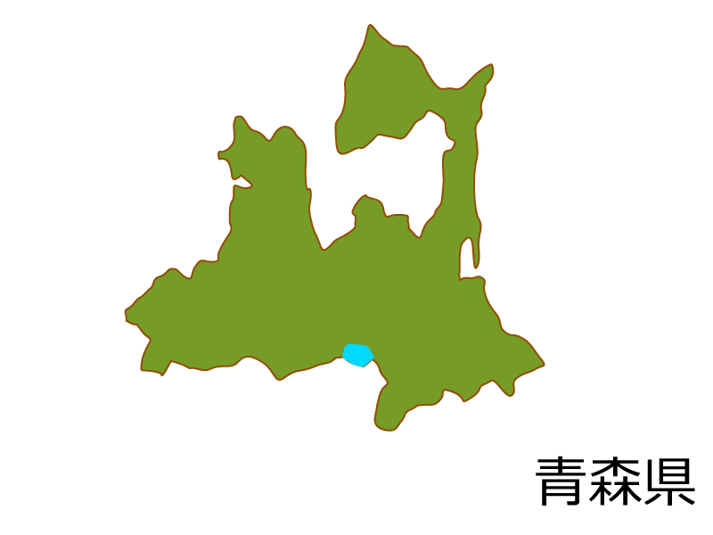 青森県の地図(色付き）のイラスト素材
