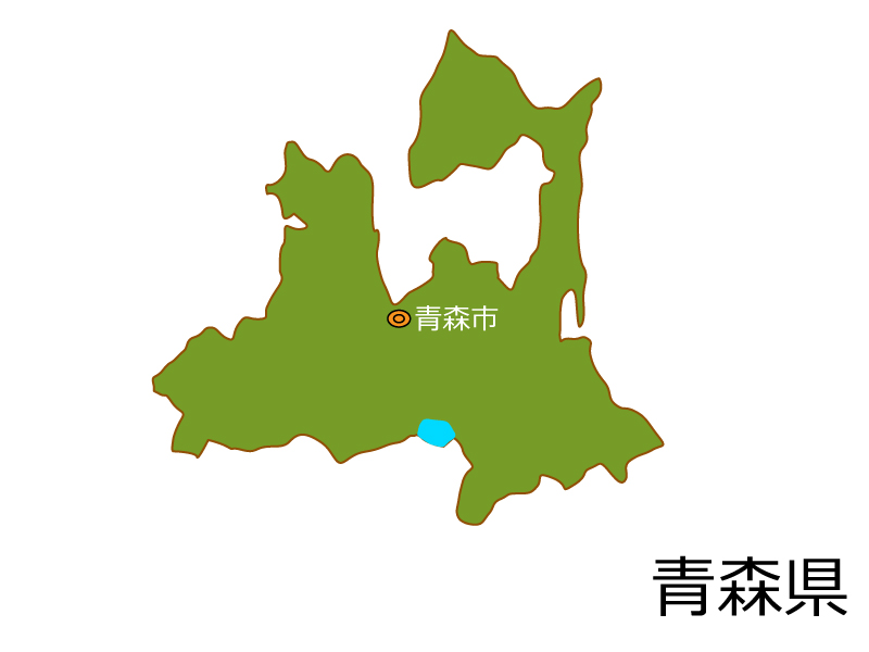 青森県と青森市の地図イラスト素材