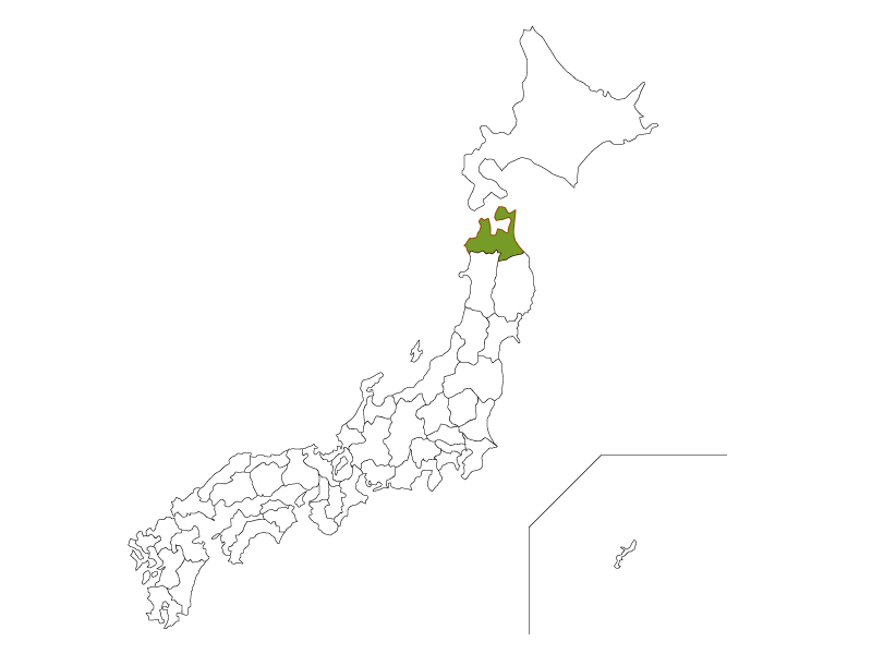 日本地図と青森県のイラスト