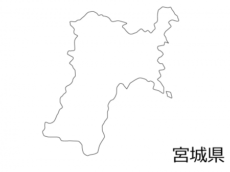 宮城県の白地図のイラスト素材