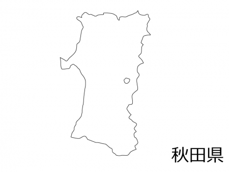 秋田県の白地図のイラスト素材