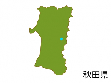 秋田県の地図(色付き）のイラスト素材