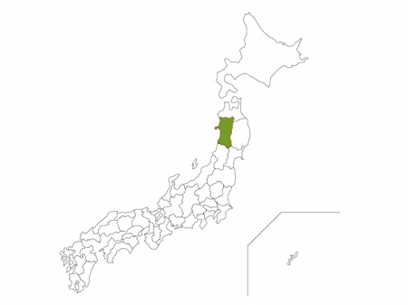 日本地図と秋田県のイラスト