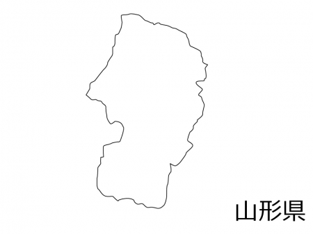 山形県の白地図のイラスト素材
