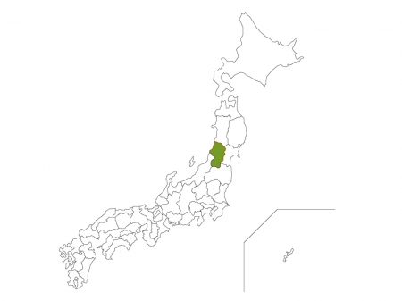 日本地図と山形県のイラスト