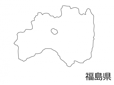 福島県の白地図のイラスト素材