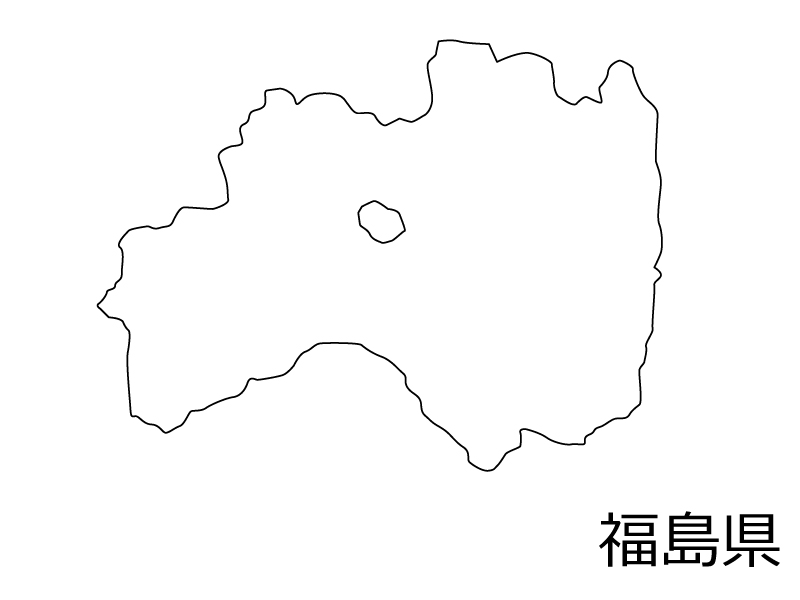 福島県の白地図のイラスト素材 イラスト無料 かわいいテンプレート