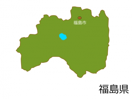 福島県と福島市の地図イラスト素材