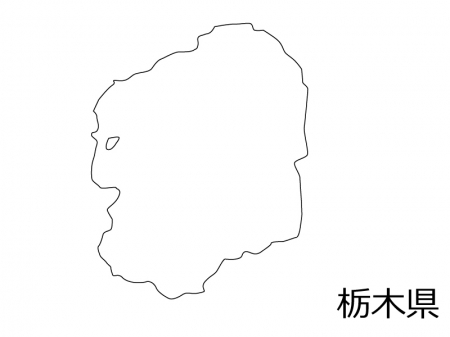 栃木県の白地図のイラスト素材