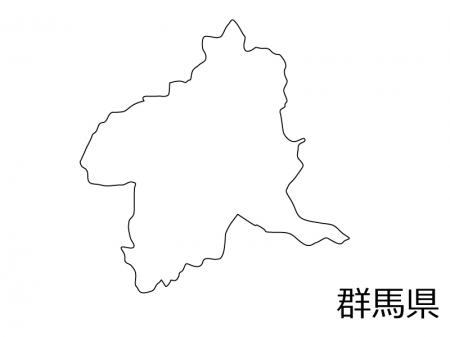 群馬県の白地図のイラスト素材