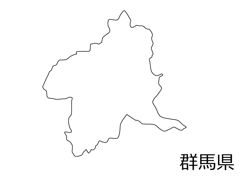 群馬県の白地図のイラスト素材 イラスト無料 かわいいテンプレート