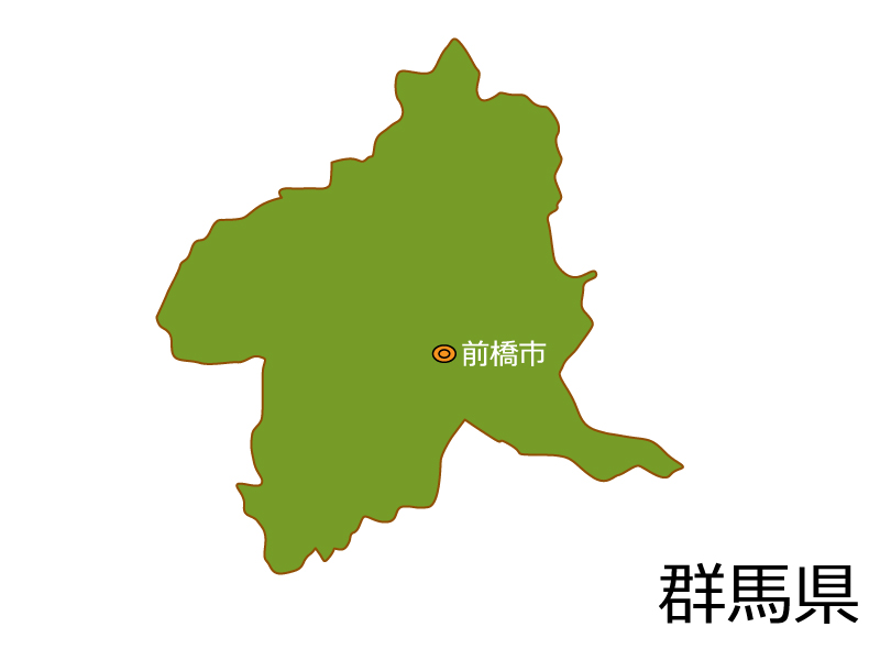 群馬県と前橋市の地図イラスト素材 イラスト無料 かわいいテンプレート