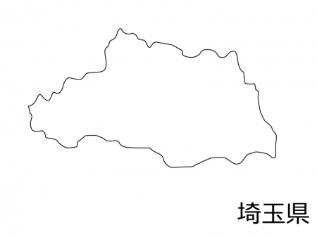 埼玉県の白地図のイラスト素材
